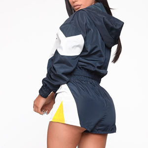 Running Jogging Training Fitness Logo Pullover Sets Chándales en blanco Windbreaker Nylon Chándal Conjunto Chándal para mujer - Product Image 5