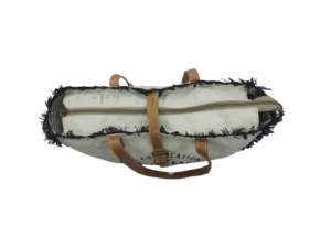 กระเป๋าผ้าแคนวาสแบบมีขอบหยักทำด้วยมือทำมือพร้อมกระเป๋าเน้นหนังสำหรับใส่ทุกวันและการเดินทางกระเป๋าผ้าใบทำมือแบบมีสไตล์ - Product Image 6