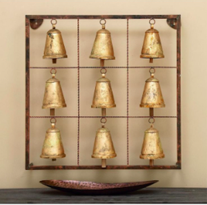 Campanas de hierro decorativas de estilo moderno hechas a mano, campanas redondas de pared, artesanías de Metal recubiertas de cobre, India, Navidad, Ramadán - Product Image 1