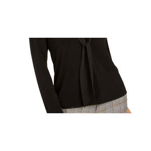 Top in Crepe con Collo all'Americana Comodo da Donna Charter Club, Silhouette Aderente Nera, Disponibile nelle Taglie Petite e Medium - Product Image 3