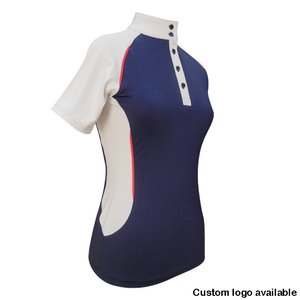 Equestrian Baselayer เสื้อโชว์ไหล่,ไซส์ S M L XL XXL XXXL รายละเอียดการเย็บแฟนซีซิปดีไซเนอร์แถบผูกตัดกัน - Product Image 2