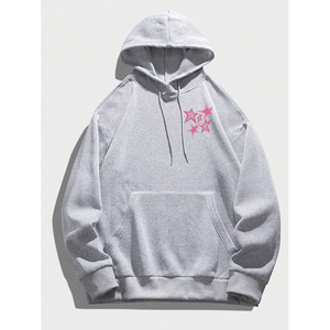 เสื้อฮู้ดดี้ผู้ชายทรงหลวมพิมพ์ลายดาวคุณภาพสูง ผ้าหนา ทรงหลวม สไตล์ลำลอง - Product Image 1