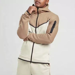 Venta al por mayor logotipo personalizado hombres chándal prendas de vestir exteriores con cremallera Sudadera con capucha chándal cremallera hombres rompevientos conjuntos para hombres en ZOHAN CREATIONS - Product Image 6