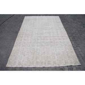 Alfombra Turca Vintage, Alfombra Extra Grande de 6.9x10.4 pies, Alfombra Abstracta Gris - Product Image 1