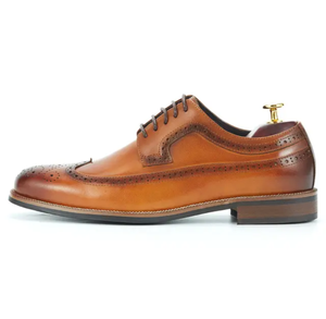 Chaussures habillées en cuir pour hommes au design classique, respirantes, tendance, à lacets, Derby, élégantes pour le travail et les occasions formelles - Product Image 2