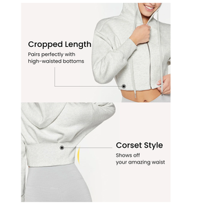 Sweat à capuche de haute qualité pour femmes, longueur régulière, respirant, polyester/coton, logo frontal, pour la salle de sport, le yoga, le sport, la remise en forme - Product Image 4