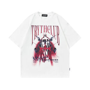 Camiseta en blanco con cuello redondo y hombros caídos para hombre, 100% de algodón, camiseta personalizada en 3D con logotipo impreso, Camiseta holgada para hombre - Product Image 5