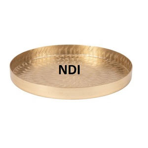 Équipement pour service de traiteur de cuisine Style unique Plateau décoratif en métal doré et verre de qualité supérieure - Product Image 4