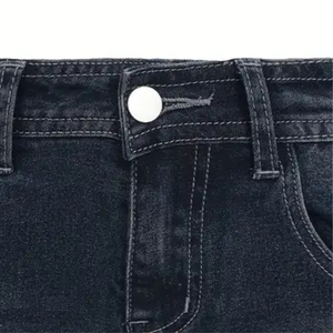 2025 Nueva calidad 100% algodón azul Mujer Pantalones cortos de mezclilla no elásticos de tiro bajo-pantalones cortos casuales de verano para mujer - Product Image 4