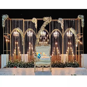 Fusion Wedding Metal <b>Arch</b> Backdrop Setup Modern Style Wedding Metal <b>Arches</b> <b>Frame</b> Golden Metal <b>Arches</b> Stands for Wedding - Product Image 1