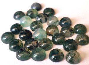 Agate Mousse Naturelle de Qualité Supérieure 8mm Cabochon Rond de Qualité Supérieure - Product Image 4