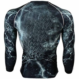 <b>Men's</b> Breathable Sublimation Compression Rash Guard <b>Shirts</b> Tops <b>Swim</b> Surf Quick Dry Eco-Friendly Polyester Spandex Sportswear - Product Image 2