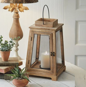 Pièce maîtresse de noël poignée en métal bougeoir en bois décoratif pour les décors intérieurs et la décoration extérieure de la maison - Product Image 1