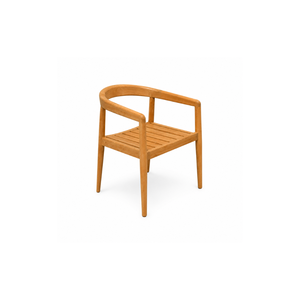 Teak <b>Wood</b> <b>Garden</b> Dining Set Round Outdoor <b>Table</b> and Armchairs Weather Resistant Patio Furniture for Villa Courtyard Resort - Product Image 3