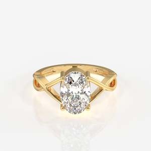 14K Gold Moissanite Diamond Engagement <b>Ring</b> Oval Cut Elegant and Luxurious - Product Image 1