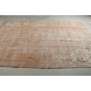 Tapis turc vintage, tapis surdimensionné 6,8x10,6 pieds, tapis ombré marron et blanc - Product Image 3
