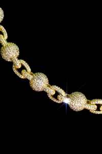 Collier chaîne en or rhodié de luxe serti de moissanite glacée de 15 carats, bijoux orthodoxes hip-hop, chaîne à maillons statement, cadeau de fête - Product Image 3