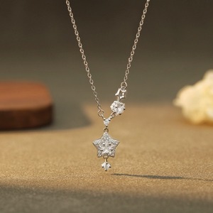 Moda y clásico collar con colgante de estrella de circón Plata de ley 999 - Product Image 2