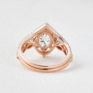 Mejor Oferta, Anillo de Compromiso con Diamante Cultivado en Laboratorio de 1.50 Ct, Corte Ovalado, Certificado IGI, VVS, con Anillo de Bodas de Oro de 14k, Joyería Fina - Product Image 2