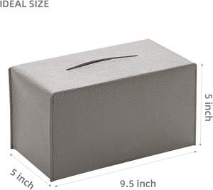 Soporte cuadrado moderno para caja de pañuelos Material de PP duradero con varios colores Cuero de PU Oficina en casa Escritorio Logotipo impreso personalizable - Product Image 4