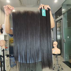 Raw Vietnamese <b>Hair</b> Bundles With Frontal Bone Straight Natural <b>Color</b> <b>Hair</b> <b>Extensions</b> No Tangle With Wholesale Vendor - Product Image 3
