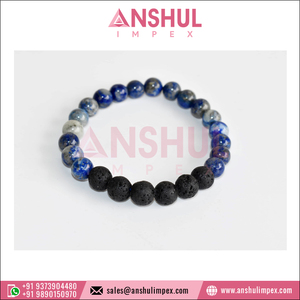 Pulseras Difusoras de Piedras Volcánicas con Cuentas de Lapislázuli y Cristales de Aromaterapia a Precio Razonable - Product Image 3
