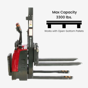 Stacker per Pallet completamente elettrico, capacità di 3300 libbre, 78 altezza di sollevamento per Pallet a fondo aperto - Product Image 6
