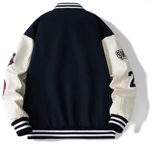 Veste universitaire ODM OEM de haute qualité personnalisée unisexe deux tons College Letterman Varsity avec patchs en chenille Design - Product Image 2
