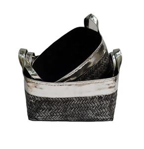 Juego de cestas de bambú natural de plata para el almacenamiento del hogar y la cocina 100% material de bambú con la mejor calidad hecho en Vietnam - Product Image 1