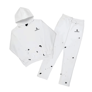 Venta al por mayor chándal personalizado para hombres capa de aire de tela Zip up Hoddie y pantalones Jogger conjunto de estilo casual Sportwear - Product Image 3
