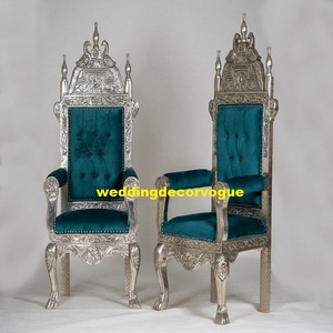 เก้าอี้บัลลังก์ทรงสูงด้านหลังหรูหราสำหรับงานแต่งงานและงานปาร์ตี้ของตกแต่งบ้านราคาถูก - Product Image 3