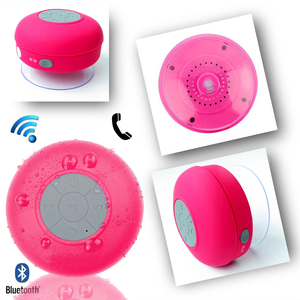 มินิกันน้ำ IPX6 สำหรับลำโพงบลูทูธในห้องอาบน้ำพร้อมไฟ LED และไมโครโฟน-สีชมพู - Product Image 2