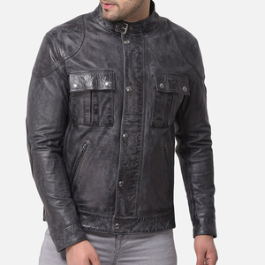แจ็กเก็ตหนัง PU ของผู้ชายคอลเลคชั่นฤดูหนาวเสื้อแจ็กเก็ตหนัง PU ของผู้ชายดูดีออกแบบได้ตามต้องการ - Product Image 1