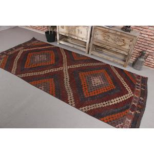 พรมวินเทจสไตล์ตุรกี ขนาด 3.9x8.9 ฟุต พรมลายดอกไม้สีน้ำตาล - Product Image 1