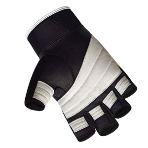 Guantes antideslizantes unisex para levantamiento de pesas de medio dedo, equipo de gimnasio transpirable de cuero genuino para deportes - Product Image 6
