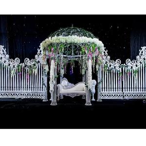 Decoración occidental de boda, escenario de recepción, escenario victoriano para ceremonia de recepción de boda, escenario de recepción con temática romana blanca - Product Image 1