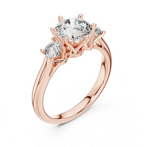 Bague de fiançailles en or rose 14 carats avec diamant rond de 1,81 carat cultivé en laboratoire, certifié IGI, style classique pour femmes |   Nouveau diamant cultivé - Product Image 5