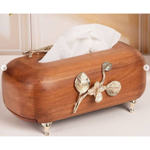 Caja de pañuelos de madera hecha a mano de diseño moderno elegante accesorio de decoración del hogar para soporte de pañuelos perfecto de mesa - Product Image 2