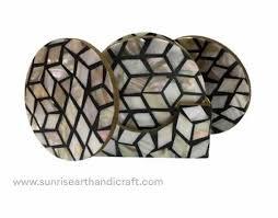 Sous-verres en bois d'acacia pour table basse Table à manger Bureau Sous-verres modernes Pendaison de crémaillère Table de protection Sous-verres en pierre - Product Image 5