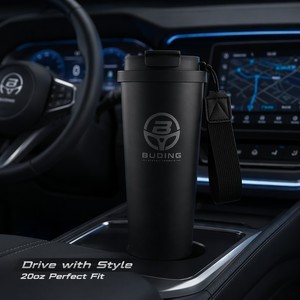 Borraccia Termica Sottovuoto da 20oz per il Pendolarismo - Tazza da Auto con Cannuccia per Bere con una Mano - Tazza da Viaggio Professionale con Cordino Rinforzato - Product Image 2