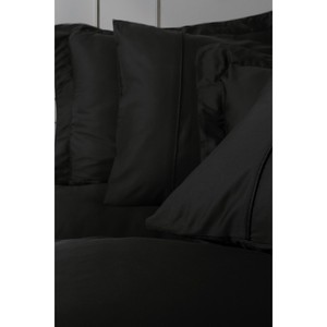 Cotton Box Luxury King/Twin Silky Satin Double Duvet Cover <b>Set</b> Modern Woven Solid Black Bedding for Home Wedding <b>Comforter</b> - Product Image 2
