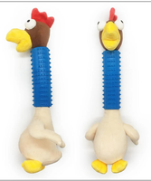 Jouets pour chiens en forme de coq de dessin animé, écologiques, qui couinent, avec manche pour jeu de traction, à mâcher, avec balle vocale intégrée, jouet interactif pour animaux de compagnie