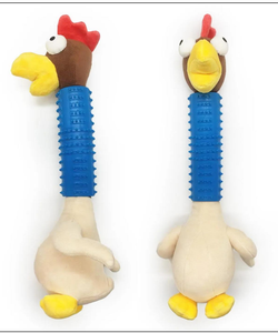 Horoz karikatür çevre dostu gıcırtılı köpek oyuncaklar kollu römorkör savaş çiğnemek yerleşik Vocalising topu interaktif Pet oyuncak - Product Image 5