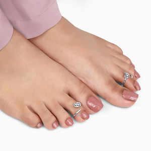 <b>Silver</b> Dhanyatha Diamond <b>Toe</b> <b>Rings</b> for Wedding and Gift Occasions - Product Image 4