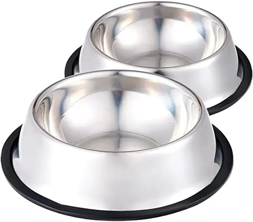 Nieuwe Duurzame Goedkope 6 Beschikbare Maten Pet Supplies Kom Non Skid Rvs Hoge Kwaliteit Katten Honden Huisdier Feeder Bowl