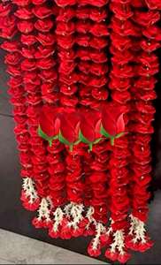 3A Featuretail 5ft Artificial <b>Red</b> Roses Garland <b>String</b> Ladi Chain Garland for Decoration Festival Navratri Pongal Diwali - Product Image 5