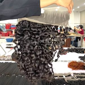 Extensiones de Cabello Natural de Alta Calidad, Color Negro Rizado, con Frontal y Mechones para Hacer Pelucas - Product Image 3