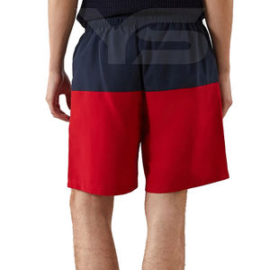 Short de plage en polyester pour hommes, short de plage décontracté, fermeture à cordon de serrage, teint uni, motif solide, polyester non tissé - Product Image 4