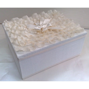 Scatola Organizzatrice per Armadio in Lino e Pizzo Valencienne - Organizzatore per Vestiti - Product Image 1