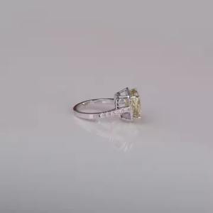 Glamorous 14KT Solid Gold Plated Stunning Lab Created Yellow Cushion Diamond Engagement <b>Ring</b> for Girls - Product Image 5